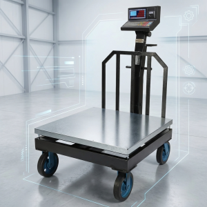 باسکول صنعتی محک ۱٫۵ تن مدل 13000 پلاس چاپگردار چرخدار پاترولی با سینی گالوانیزه 100×100