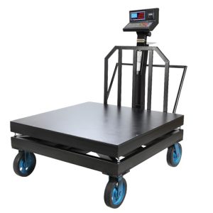 باسکول صنعتی 2 تن محک مدل 13000 پلاس؛ چاپگردار و چرخدار با سینی گالوانیزه 120×120